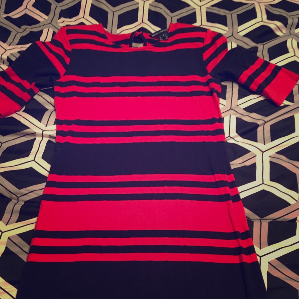 4th of July Dress! Navy and Red Striped Dress